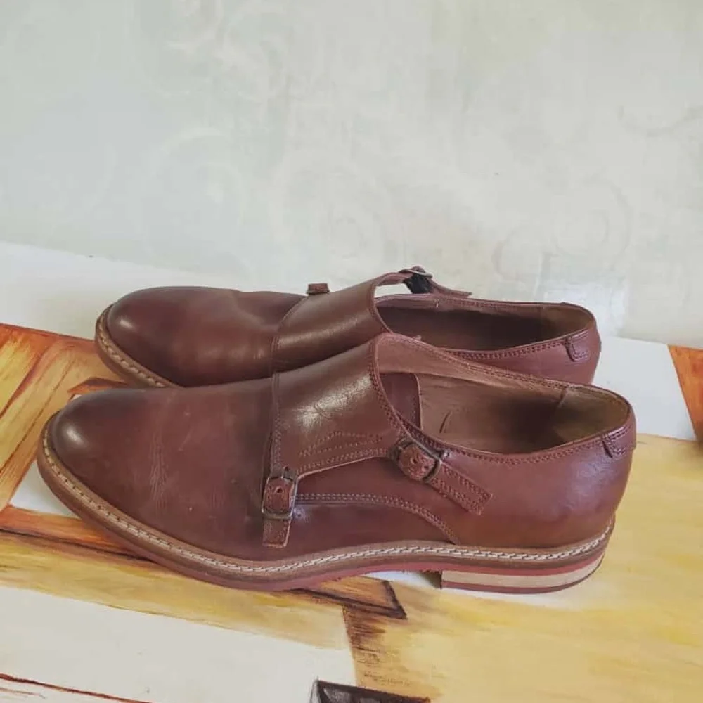 To Boot New York Monk Strap Brown Leather Oxford Men Shoes Size 10